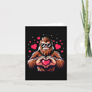 Bigfoot Heart Valentines Day Funny Sasquatch Boys  Card