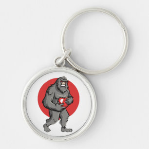 bigfoot heart valentines day key ring