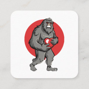 bigfoot heart valentines day square business card