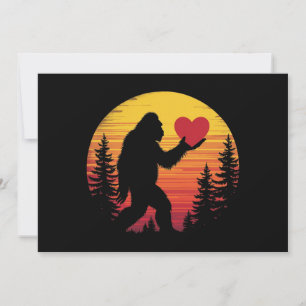 Bigfoot Heart Valentines Love Sasquatch Sunset Invitation