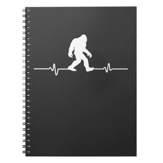 Bigfoot Heartbeat Humour Funny Sasquatch Fan Notebook (Front)