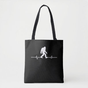 Bigfoot Heartbeat Humour Funny Sasquatch Fan Tote Bag