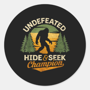 Bigfoot Hide and Seek Champion Funny Sasquatch Classic Round Sticker