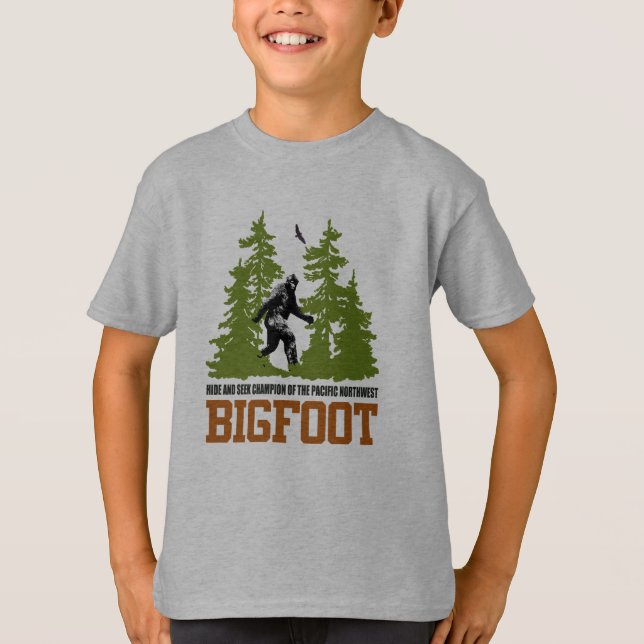 Bigfoot Hide and Seek Champion Pacific Northwest T T-Shirt (Front)