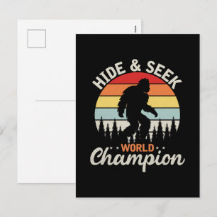 Bigfoot Hide And Seek World Champion Holiday Postcard