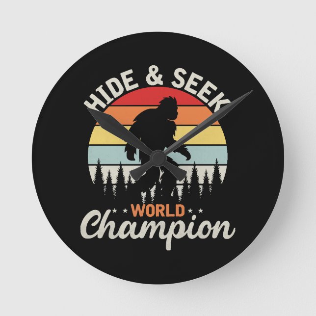 Bigfoot Hide And Seek World Champion Round Clock (Front)