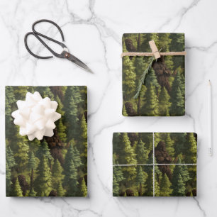 Bigfoot Hiding In The Forest Hide and Seek Winner Wrapping Paper Sheet