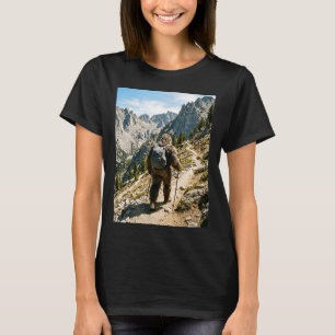 Bigfoot hiking funny sasquatch backpacking T-Shirt