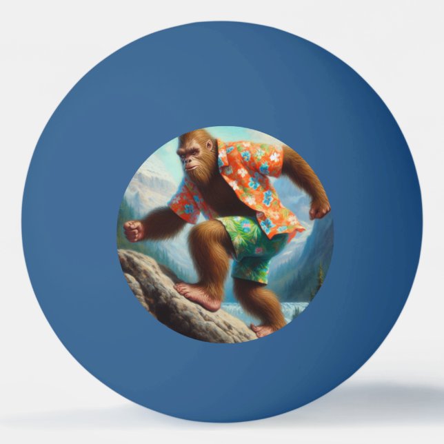 Bigfoot Hiking Ping Pong Ball (Front)