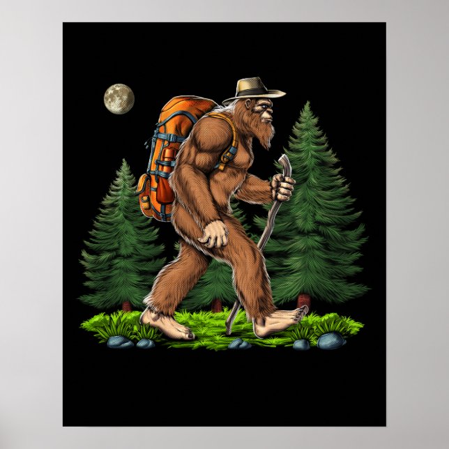 Bigfoot Hiking Poster (Front)