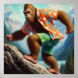 Bigfoot Hiking Poster