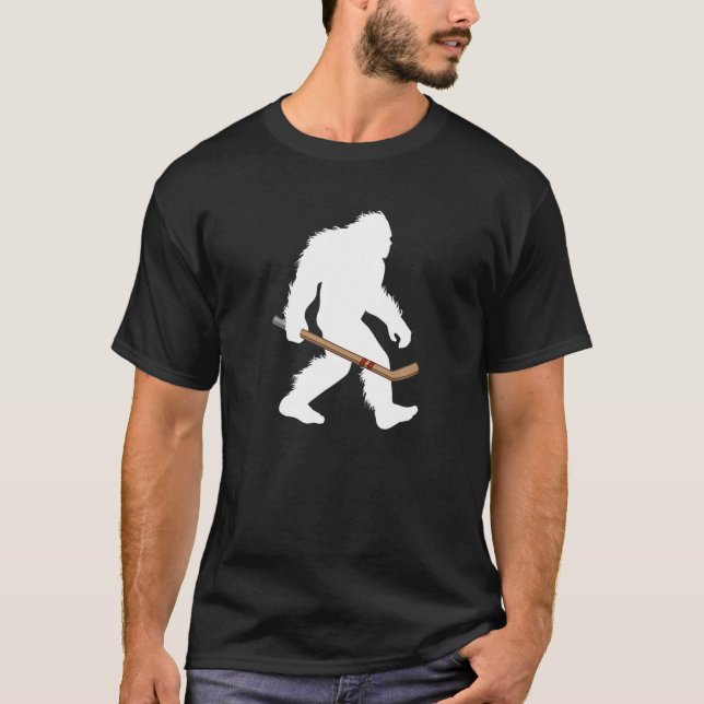 Bigfoot Hockey Cryptid Sasquatch Sport Player T Sh T-Shirt (Front)