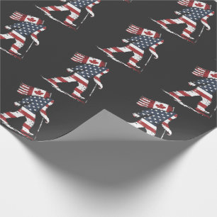 Bigfoot Holding Canada Flag 51st State Trump Wrapping Paper