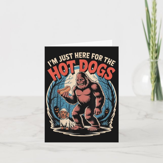 Bigfoot Hotdog Halloween Dog Lover Costume Funny F Card (Front)
