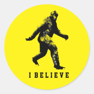 Bigfoot I Believe Classic Round Sticker