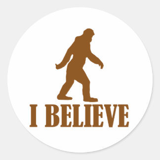 Bigfoot I Believe Classic Round Sticker