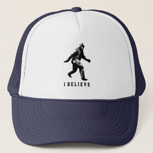 Bigfoot I Believe Customisable Text Trucker Hat (Front)