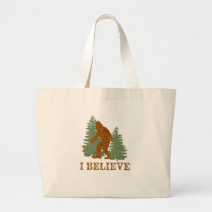 Bigfoot I believe Large Tote Bag