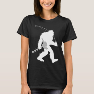 Bigfoot Ice Fishing Yeti Fisherman With Drilling A T-Shirt