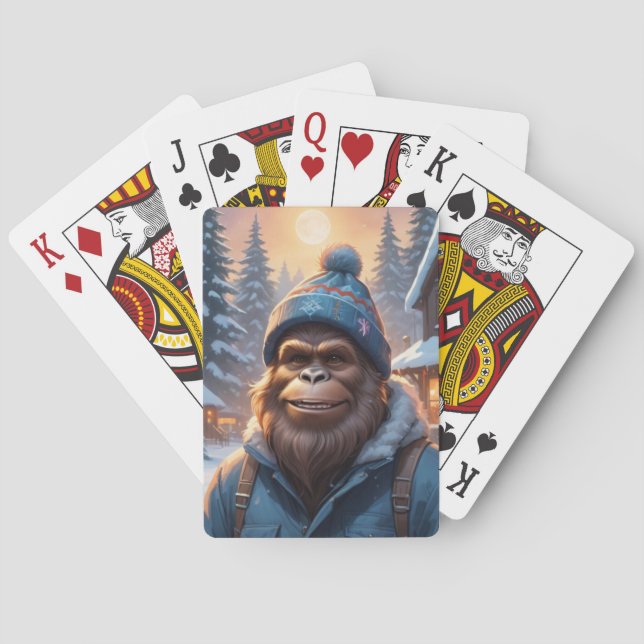 Bigfoot in a Beanie  Playing Cards (Back)