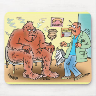 Bigfoot In Podiatrist Waiting Room Cartoon Mousepa Mouse Pad