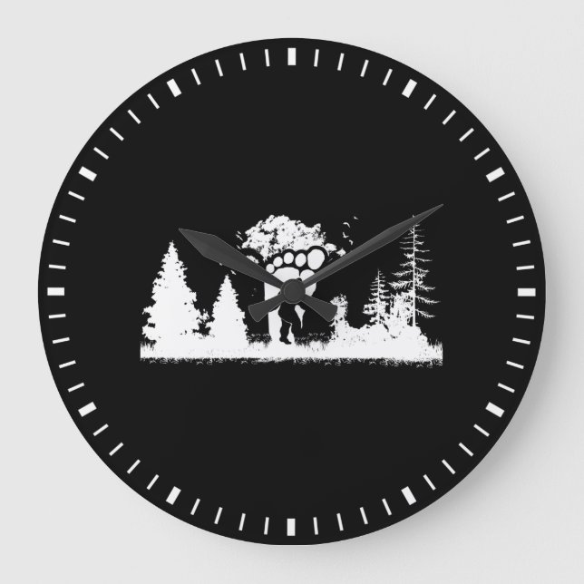 Bigfoot in the Forest Sasquatch Yeti Large Clock (Front)