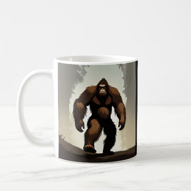 Bigfoot in the Woods Coffee Mug (Left)