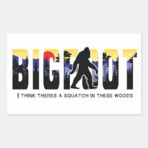Bigfoot in the woods sticker, Bigfoot hide & seek