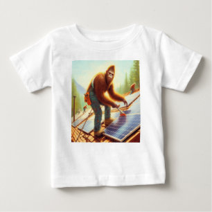 Bigfoot Installing Solar Panels Baby T-Shirt