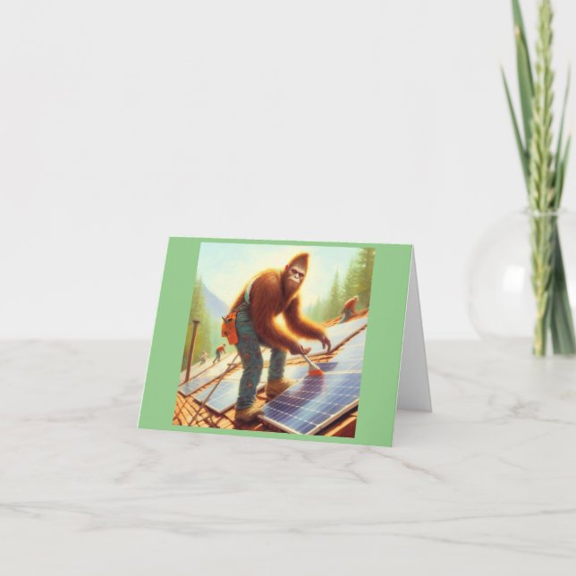 Bigfoot Installing Solar Panels Card (Front)