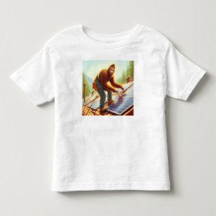 Bigfoot Installing Solar Panels Toddler T-Shirt