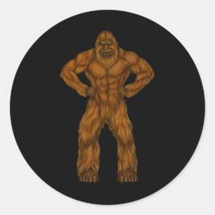 Bigfoot Is A Body Builder - Body Builder Sasquatch Classic Round Sticker