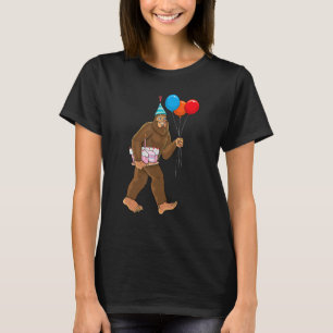 Bigfoot It's My Birthday Party Hat Balloons Boys S T-Shirt