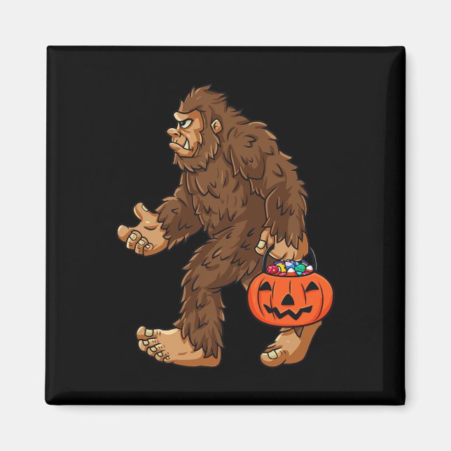 Bigfoot Jack O Lantern Fun Halloween Boys Kids Sas Magnet (Front)