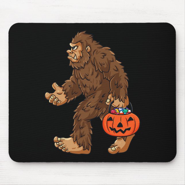 Bigfoot Jack O Lantern Fun Halloween Boys Kids Sas Mouse Pad (Front)