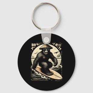 Bigfoot - Japanese Themed Bigfoot Surfing Shirt Key Ring