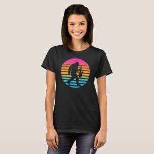 Bigfoot Jazz Saxophone Retro Sunset Design T-Shirt