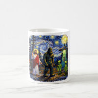Bigfoot Jesus Aliens Starry Night — Sasquatch Van