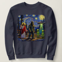 Bigfoot Jesus Aliens Starry Night — Sasquatch Van