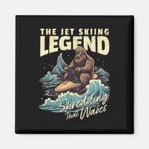 Bigfoot Jet Ski Watercraft Sasquatch Jet Skiing Magnet
