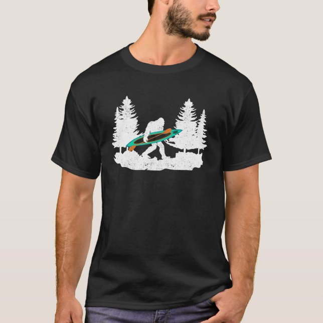 Bigfoot kayak paddling lake white water canoe T-Shirt (Front)