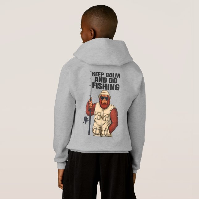 Bigfoot Keep Calm And Go Fishing Funny (Back Full)