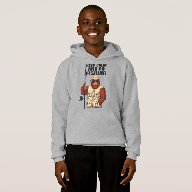 Bigfoot Keep Calm And Go Fishing Funny (Front Full)