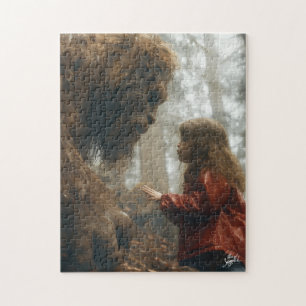 Bigfoot Kneeling Down Listening to a Child Puzzle