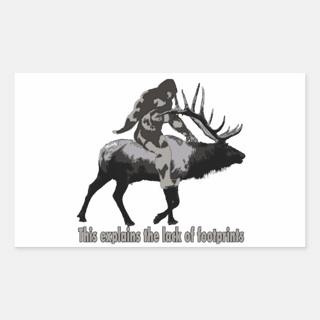 Bigfoot lack of footprints  rectangular sticker (Front)