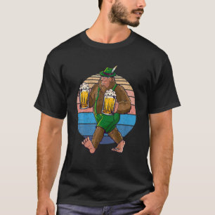 Bigfoot Lederhosen Vintage Oktoberfest Men Women P T-Shirt