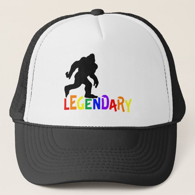 Bigfoot Legendary Rainbow Pride Trucker Hat (Front)