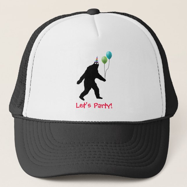 Bigfoot Let's Party Trucker Hat (Front)