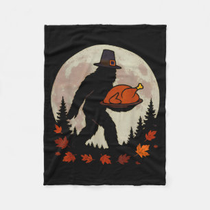 Bigfoot Lgrim Roasted Turkey Thanksgiving Day Boys Fleece Blanket