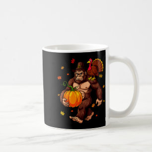 Bigfoot Lgrim Turkey Pumpkin Thanksgiving Day Boys Coffee Mug